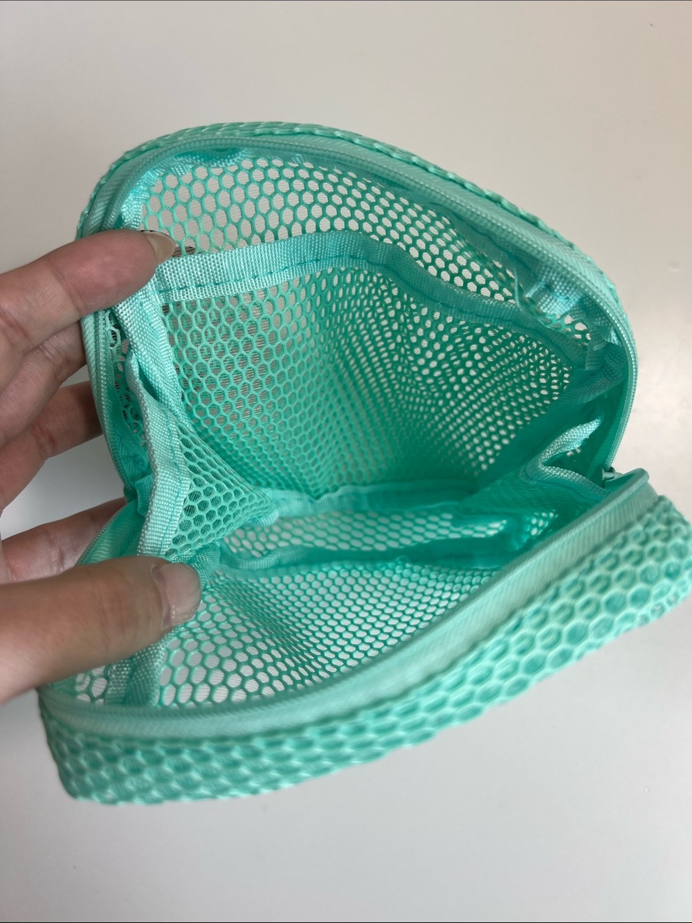 Turquoise Transparent Mesh Pouch - Picture 3 of 4